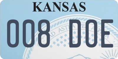 KS license plate 008DOE
