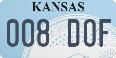 KS license plate 008DOF