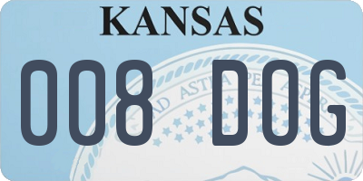 KS license plate 008DOG