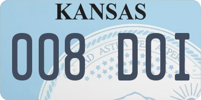 KS license plate 008DOI