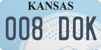 KS license plate 008DOK