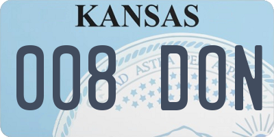KS license plate 008DON