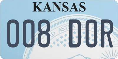 KS license plate 008DOR