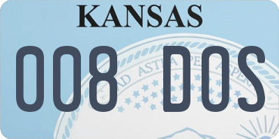 KS license plate 008DOS