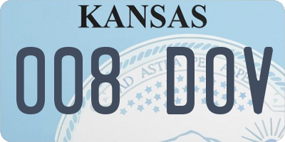 KS license plate 008DOV