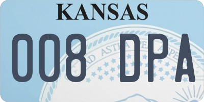 KS license plate 008DPA