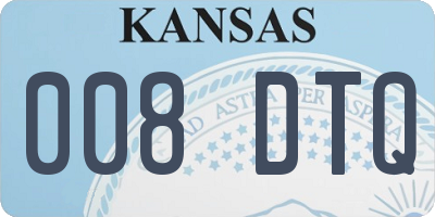 KS license plate 008DTQ