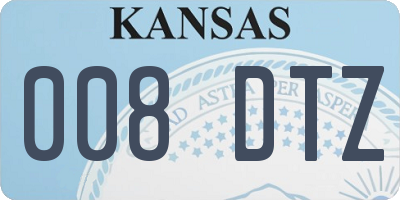KS license plate 008DTZ