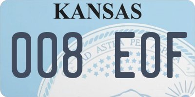 KS license plate 008EOF