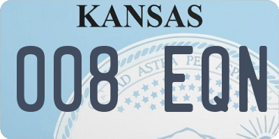 KS license plate 008EQN