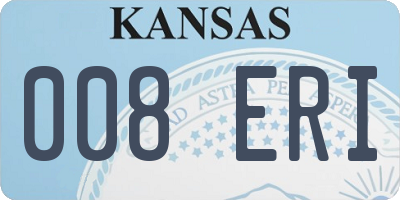 KS license plate 008ERI