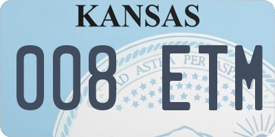 KS license plate 008ETM