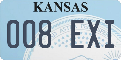 KS license plate 008EXI