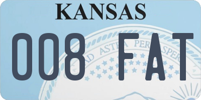 KS license plate 008FAT