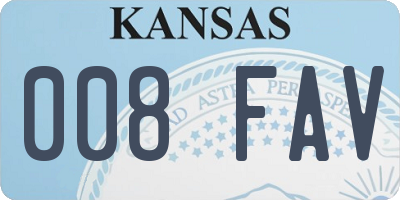 KS license plate 008FAV