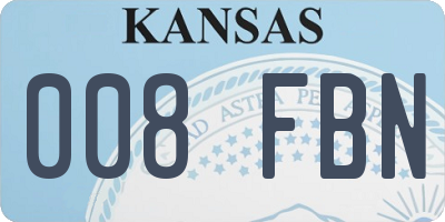 KS license plate 008FBN