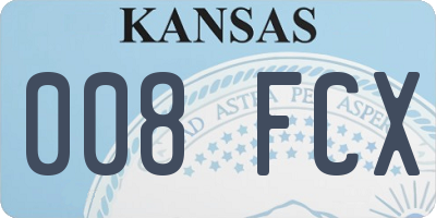 KS license plate 008FCX