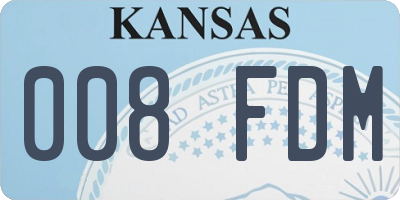 KS license plate 008FDM