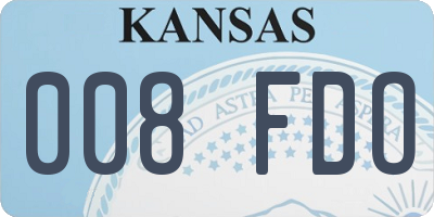 KS license plate 008FDO