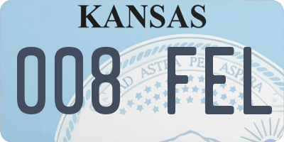 KS license plate 008FEL