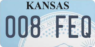 KS license plate 008FEQ