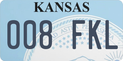 KS license plate 008FKL