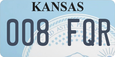 KS license plate 008FQR