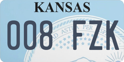 KS license plate 008FZK