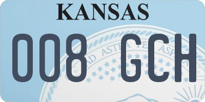 KS license plate 008GCH