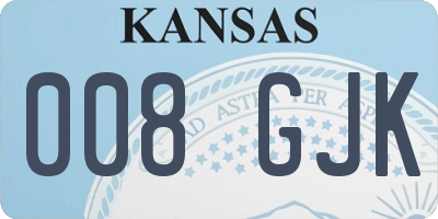 KS license plate 008GJK