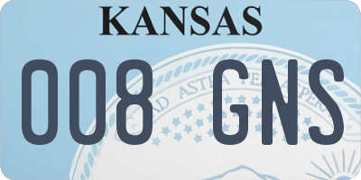 KS license plate 008GNS