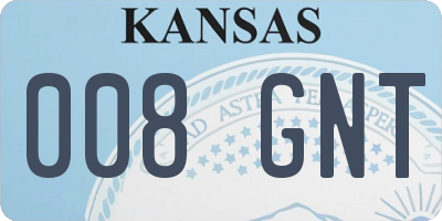 KS license plate 008GNT