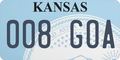 KS license plate 008GOA