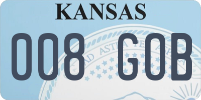 KS license plate 008GOB