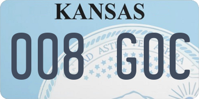 KS license plate 008GOC