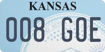 KS license plate 008GOE