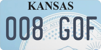 KS license plate 008GOF