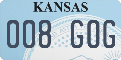 KS license plate 008GOG