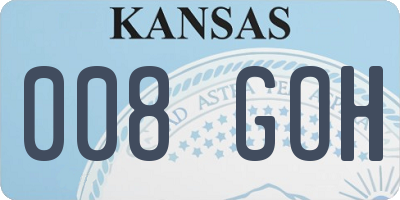 KS license plate 008GOH