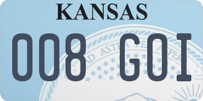 KS license plate 008GOI