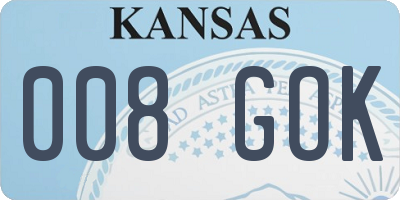 KS license plate 008GOK