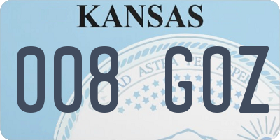 KS license plate 008GOZ