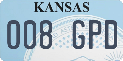 KS license plate 008GPD
