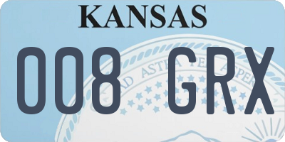 KS license plate 008GRX