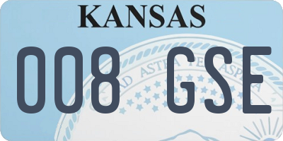 KS license plate 008GSE