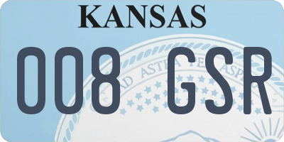 KS license plate 008GSR