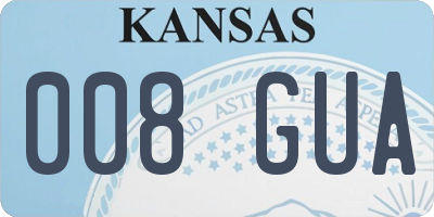 KS license plate 008GUA