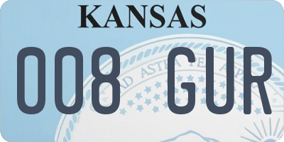 KS license plate 008GUR