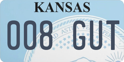 KS license plate 008GUT