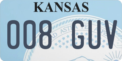 KS license plate 008GUV